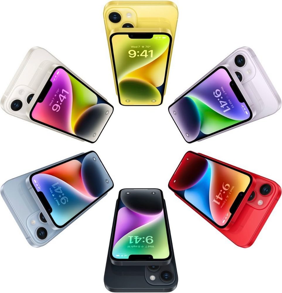 Apple iPhone 14, 128GB, Yellow - Unlocked (Renewed)