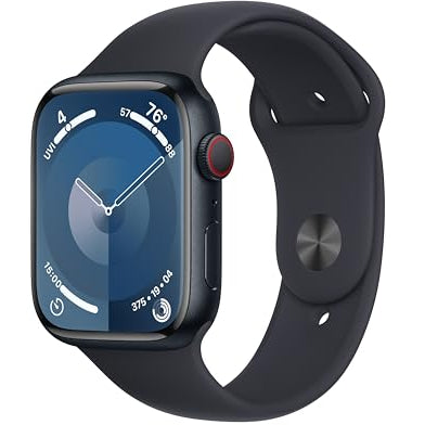 Apple Watch Series 9 (GPS + Cellular 45mm) Midnight Aluminum Case with Midnight Sport Band M/L (Renewed)