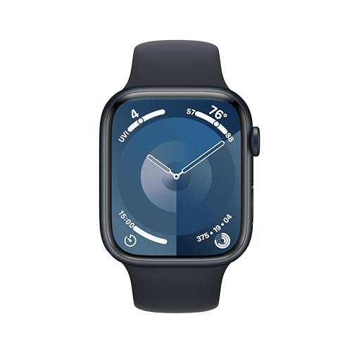 Apple Watch Series 9 (GPS + Cellular 45mm) Midnight Aluminum Case with Midnight Sport Band M/L (Renewed)