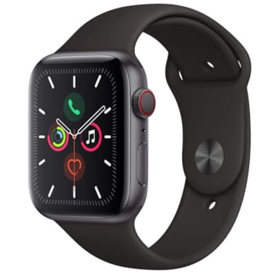 Apple Watch Series 5 (GPS + Cellular, 40MM) - Space Gray Aluminum Case with Black Sport Band (Renewed)