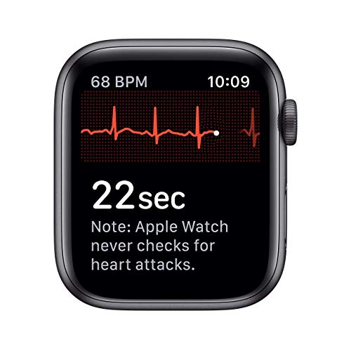Apple Watch Series 5 (GPS + Cellular, 40MM) - Space Gray Aluminum Case with Black Sport Band (Renewed)