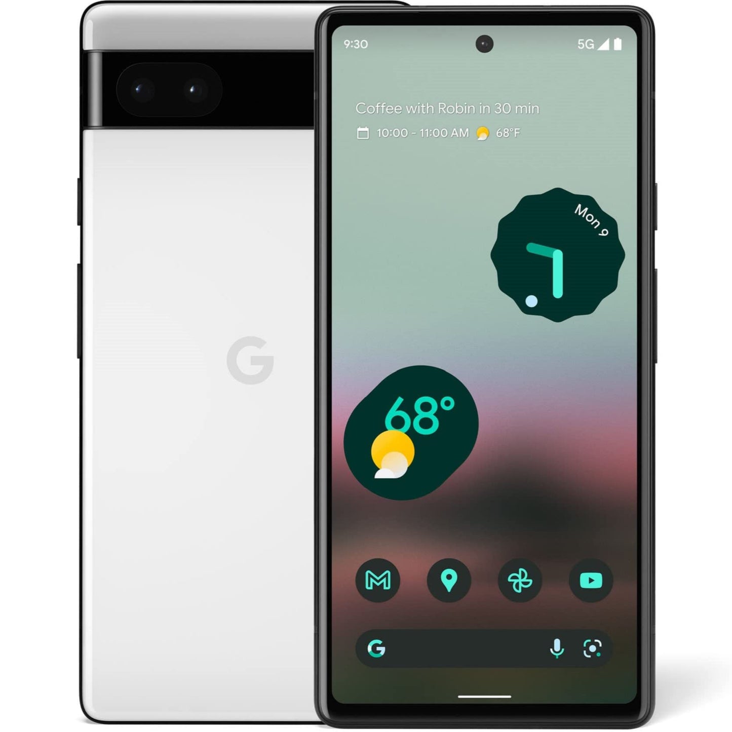 Google Pixel 6A 5G 128GB 6GB RAM Factory Unlocked (GSM Only, No CDMA - not Compatible with Verizon) Global Version - Chalk (Renewed)