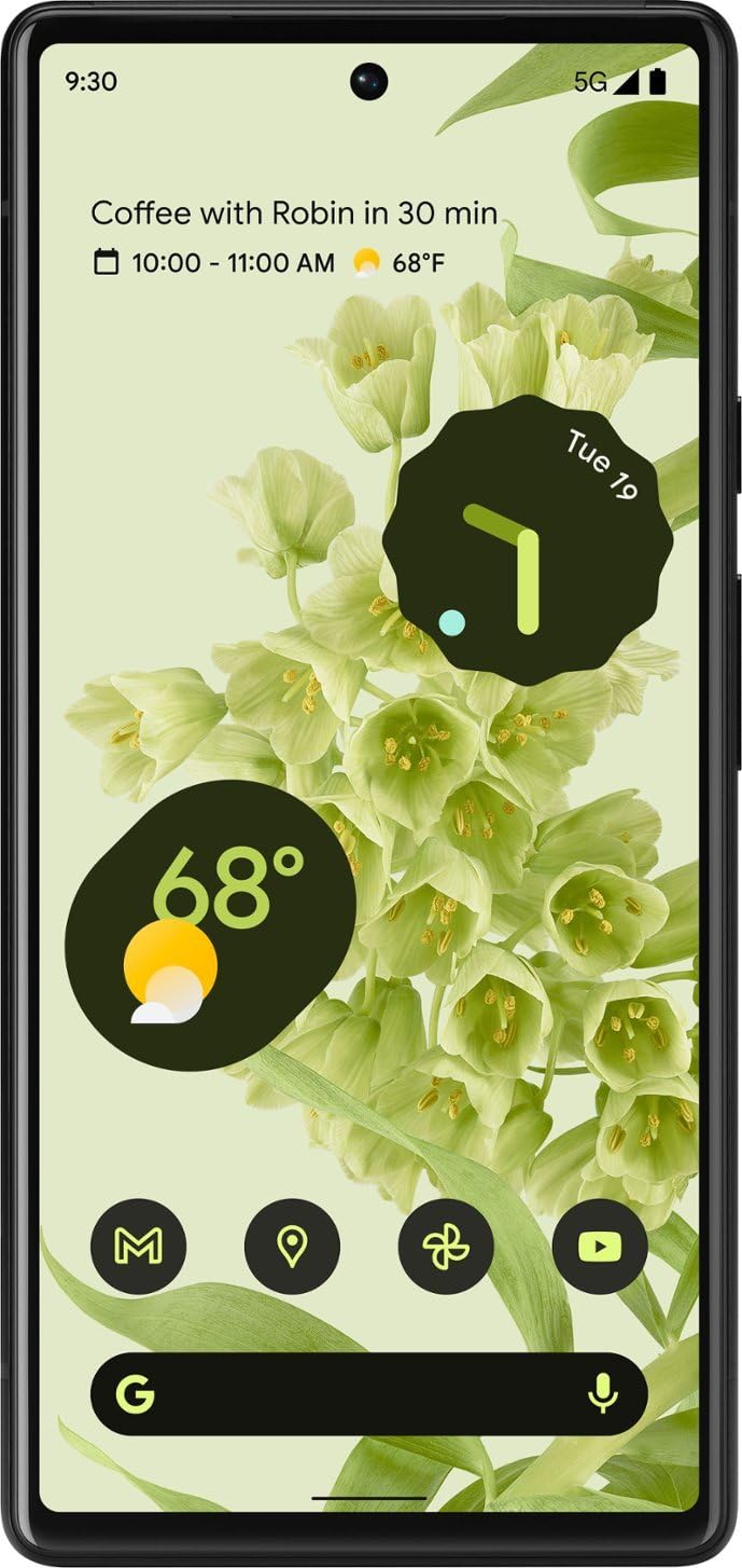 Google Pixel 6 5G, US Version, 256GB, Sorta Seafoam- Unlocked (Renewed)