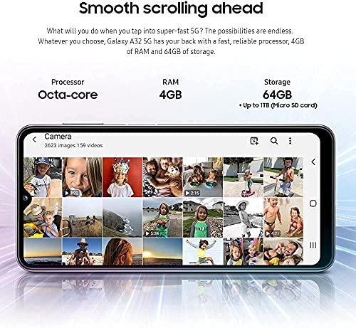 SAM SUNG Galaxy A32 5G Supported | Boost Carrier Locked | (Boost Mobile Phones) Packaging | 4GB, 64GB Black (New) | Android Smartphone | Best Affordable Smart Phone |, 6 x 4 x 2 (Renewed)