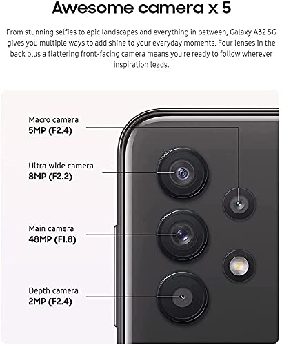 SAM SUNG Galaxy A32 5G Supported | Boost Carrier Locked | (Boost Mobile Phones) Packaging | 4GB, 64GB Black (New) | Android Smartphone | Best Affordable Smart Phone |, 6 x 4 x 2 (Renewed)