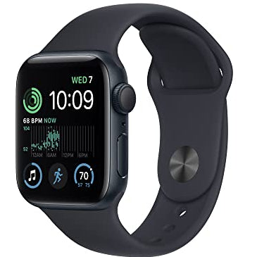 Apple Watch SE (2nd Gen) (GPS, 40mm) - Midnight Aluminum Case with Midnight Sport Band, S/M (Renewed)
