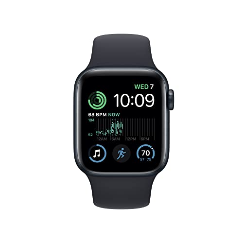 Apple Watch SE (2nd Gen) (GPS, 40mm) - Midnight Aluminum Case with Midnight Sport Band, S/M (Renewed)