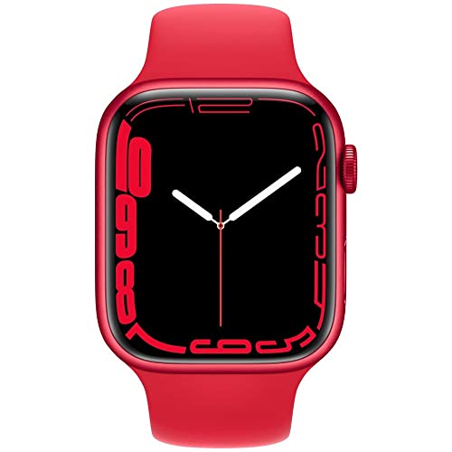 Apple Watch Series 7 (GPS + Cellular, 41MM) Red Aluminum Case with Red Sport Band (Renewed)