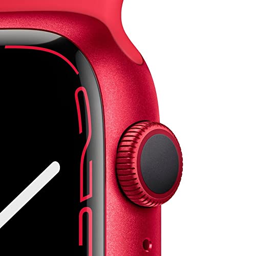 Apple Watch Series 7 (GPS + Cellular, 41MM) Red Aluminum Case with Red Sport Band (Renewed)