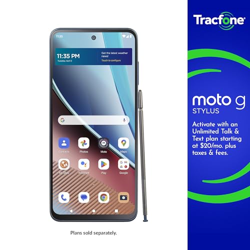 TracFone | Motorola Moto g Stylus (2023) | Locked | 64GB | 5000mAh Battery | 50MP Quad Pixel Camera | 6.5-in. 90Hz Display | Blue