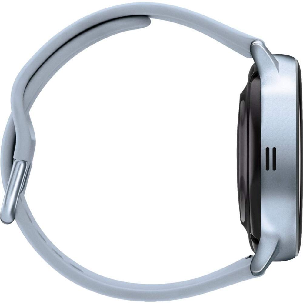 Samsung Galaxy Watch Active2 (Silicon Strap + Aluminum Bezel) Bluetooth - International (Cloud Silver, R820-44mm) (Renewed)
