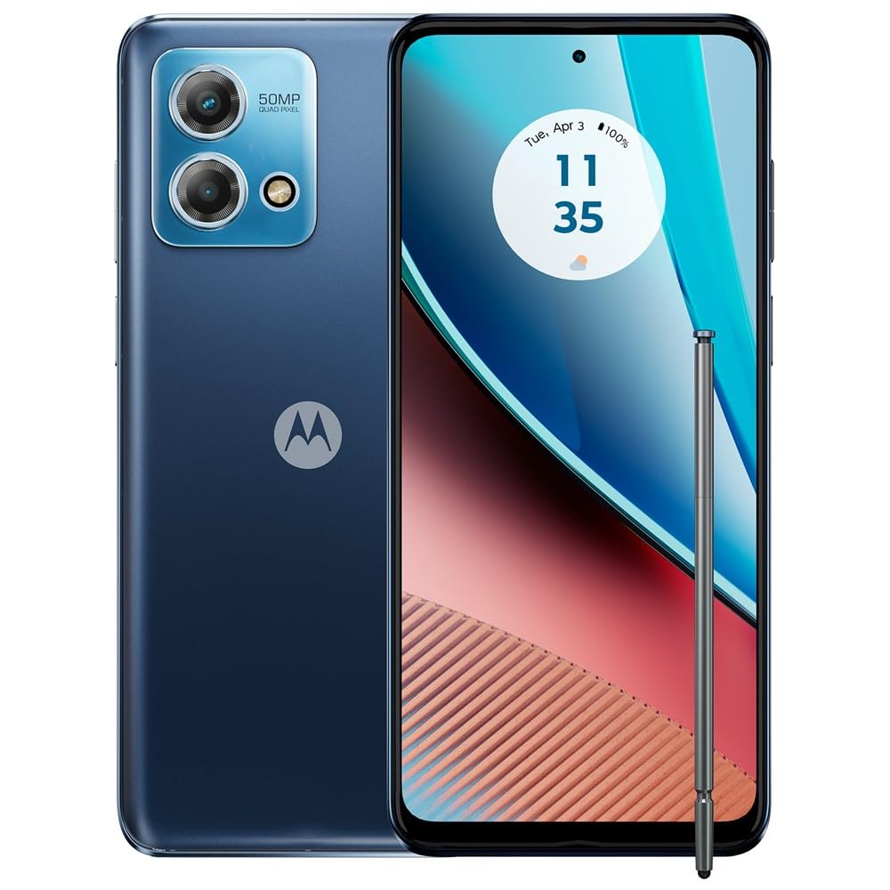 Motorola Moto G Stylus | 2023 | Unlocked | Made for US 4/64GB | 50 MP Camera | Midnight Blue, 162.89 x 74.08 x 9.19mm (Renewed)