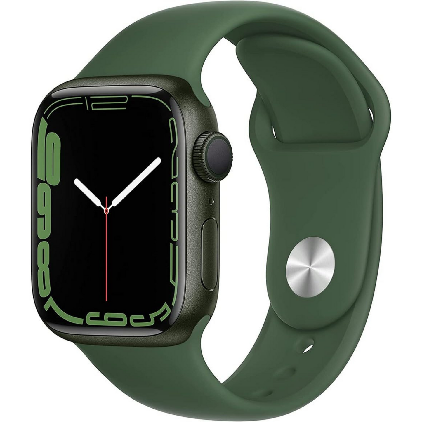 Apple Watch Series 7 (GPS + Cellular, 41mm) Green Aluminum Case with Clover Sport Band, Regular (Renewed)