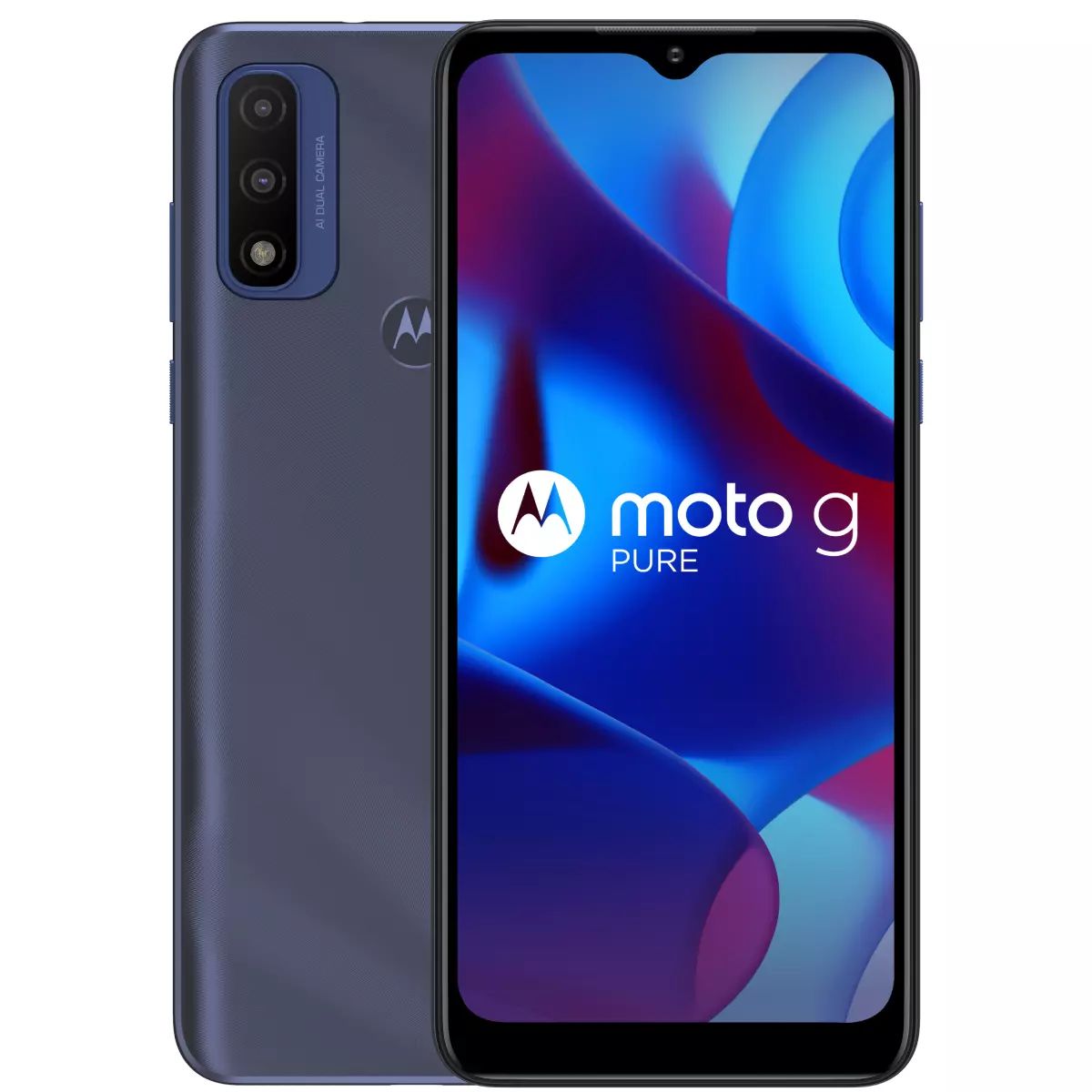 Moto G Pure | 2021 | 2-Day battery | Unlocked | Made for US by Motorola | 3/32GB | 13MP Camera | Deep Indigo (Renewed)