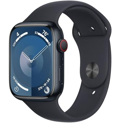 Apple Watch Series 9 (GPS + Cellular 45mm) Midnight Aluminum Case with Midnight Sport Band M/L (Renewed)