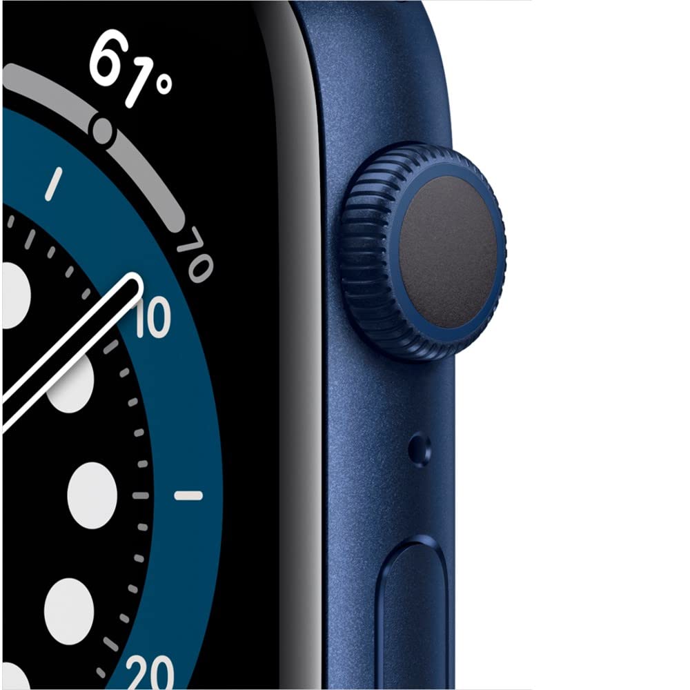 Apple Watch Series 6 (GPS + Cellular, 44mm) - Blue Aluminum Case with Deep Navy Sport Band (Renewed)