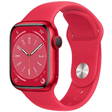 Apple Watch Series 8 [GPS + Cellular, 41mm] - (PRODUCT)Red Aluminum Case with Red Sport Band, M/L (Renewed)