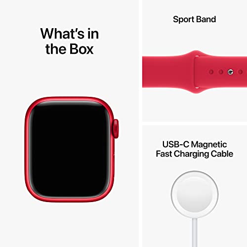 Apple Watch Series 8 [GPS + Cellular, 41mm] - (PRODUCT)Red Aluminum Case with Red Sport Band, M/L (Renewed)