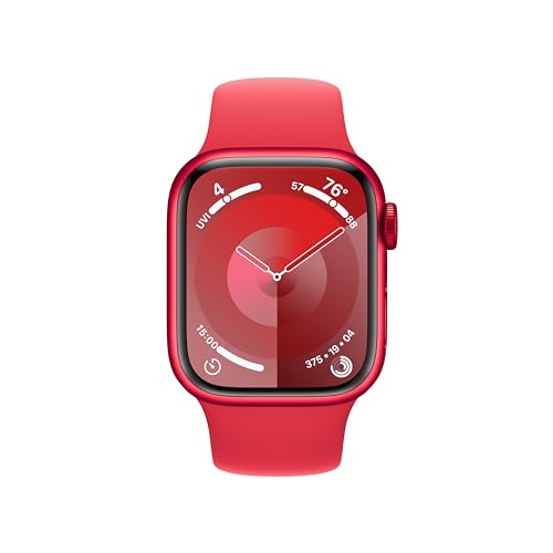 Apple Watch Series 9 [GPS + Cellular, 41mm] - (PRODUCT)RED Aluminum Case with (PRODUCT)RED Sport Band, S/M (Renewed)