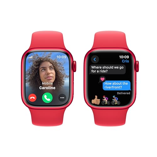 Apple Watch Series 9 [GPS + Cellular, 41mm] - (PRODUCT)RED Aluminum Case with (PRODUCT)RED Sport Band, S/M (Renewed)
