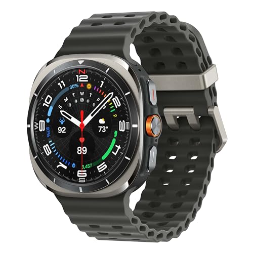 SAMSUNG Galaxy Watch Ultra 47mm LTE AI Smartwatch w/Energy Score, Wellness Tips, Heart Rate Tracking, Sleep Monitor, Fitness Tracker, GPS, 2024,Titanium Silver (Renewed)