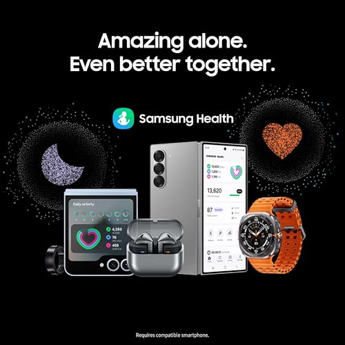 SAMSUNG Galaxy Watch Ultra 47mm LTE AI Smartwatch w/Energy Score, Wellness Tips, Heart Rate Tracking, Sleep Monitor, Fitness Tracker, GPS, 2024,Titanium Silver (Renewed)