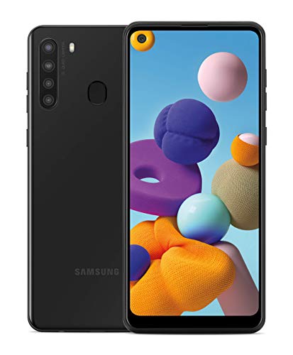 Samsung Galaxy A21 GSM Unlocked Android Cell Phone, US Version Smartphone, 32GB Storage, Long-Lasting Battery, 6.5? Infinity Display, Quad Camera, Black (Renewed)