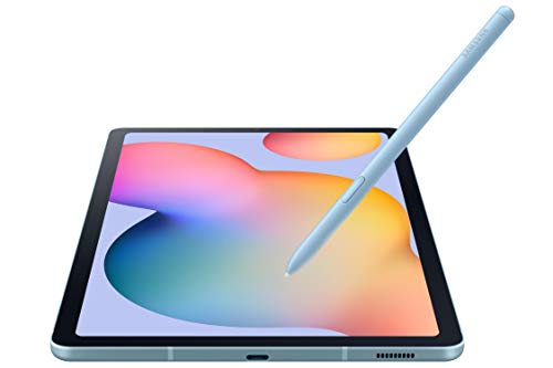 SAMSUNG Galaxy Tab S6 Lite 10.4" 128GB Android Tablet w/ Long Lasting Battery, S Pen Included, Slim Metal Design, AKG Dual Speakers, US Version, Angora Blue (Renewed)