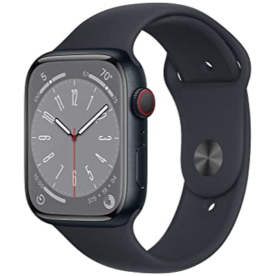 Apple Watch Series 8 [GPS + Cellular, 45mm] - Midnight Aluminum Case with Midnight Sport Band, M/L (Renewed)