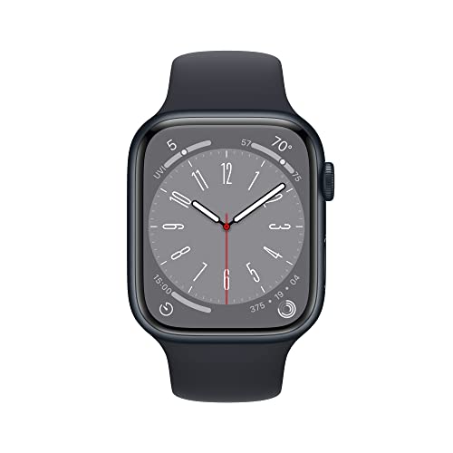 Apple Watch Series 8 [GPS + Cellular, 45mm] - Midnight Aluminum Case with Midnight Sport Band, M/L (Renewed)