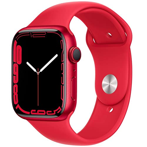 Apple Watch Series 7 (GPS + Cellular, 41MM) Red Aluminum Case with Red Sport Band (Renewed)