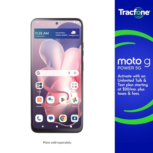 Tracfone | Motorola Moto g Power 5G 2024 | Locked | 128GB | 5000mAh Battery | 50MP Main Camera | Black