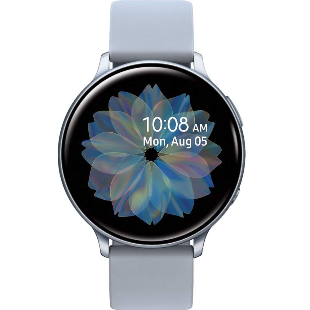 Samsung Galaxy Watch Active2 (Silicon Strap + Aluminum Bezel) Bluetooth - International (Cloud Silver, R830-40mm) (Renewed)