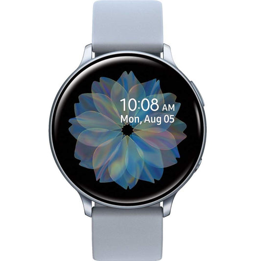 Samsung Galaxy Watch Active2 (Silicon Strap + Aluminum Bezel) Bluetooth - International (Cloud Silver, R830-40mm) (Renewed)