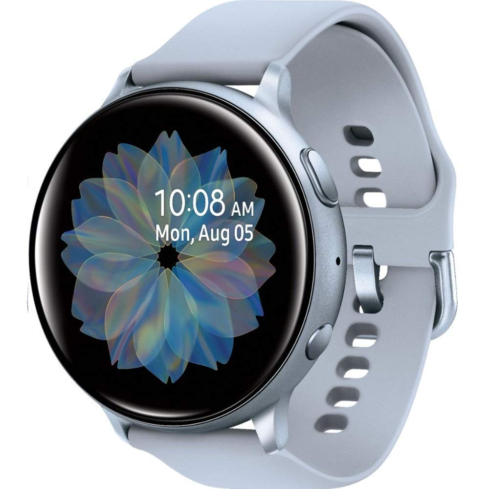 Samsung Galaxy Watch Active2 (Silicon Strap + Aluminum Bezel) Bluetooth - International (Cloud Silver, R830-40mm) (Renewed)