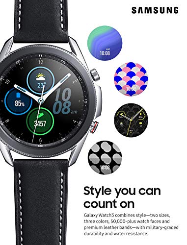 Samsung Galaxy Watch3 Watch 3 (GPS, Bluetooth, LTE) Smart Watch with Advanced Health Monitoring, Fitness Tracking, and Long Lasting Battery (Silver, 41MM) (Renewed)