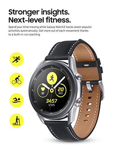 Samsung Galaxy Watch3 Watch 3 (GPS, Bluetooth, LTE) Smart Watch with Advanced Health Monitoring, Fitness Tracking, and Long Lasting Battery (Silver, 41MM) (Renewed)