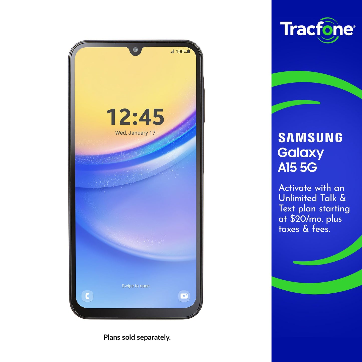 Tracfone | Samsung Galaxy A15 5G | Locked | 128GB | 5000mAh Battery | 50MP Main Camera| 6.5-in. AMOLED Display | Black