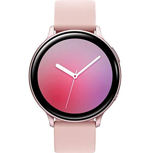 Samsung Galaxy Watch Active2 (Silicon Strap + Aluminum Bezel) Bluetooth - International,Multisport Tracker (Pink Gold, R820-44mm) (Renewed)