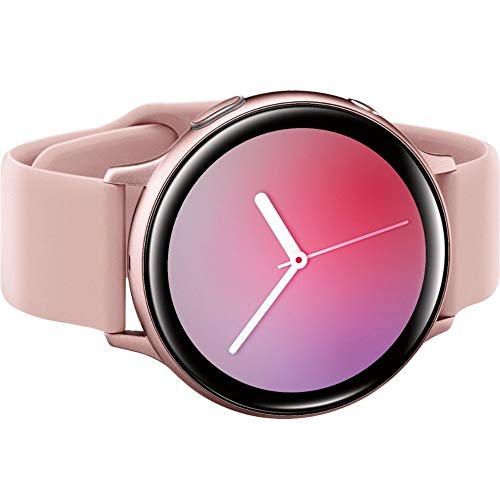 Samsung Galaxy Watch Active2 (Silicon Strap + Aluminum Bezel) Bluetooth - International,Multisport Tracker (Pink Gold, R820-44mm) (Renewed)