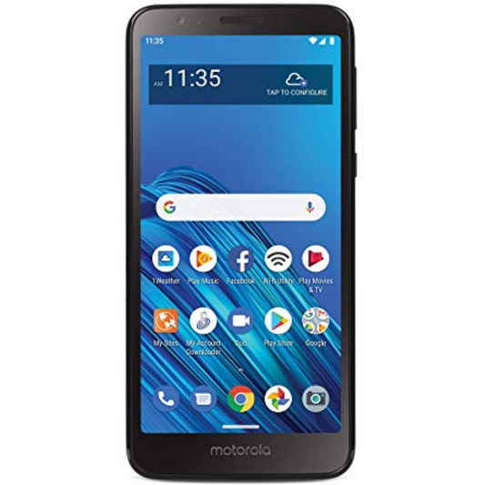 TracFone Motorola Moto E6 4G LTE Prepaid Smartphone (Locked) - Black - 16GB - Sim Card Included - CDMA