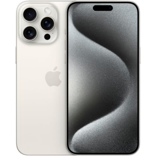Apple iPhone 15 Pro Max, 256GB, White Titanium - Unlocked (Renewed)