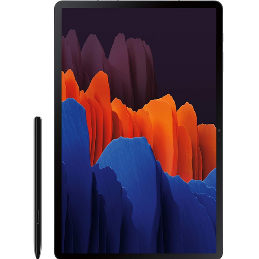 SAMSUNG Galaxy Tab S7+ WiFi+Cellular, Mystic Black - 128 GB (Renewed)