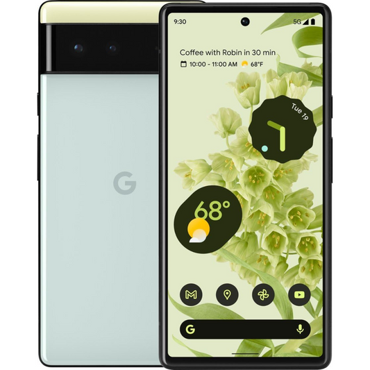 Google Pixel 6 5G, US Version, 256GB, Sorta Seafoam- Unlocked (Renewed)